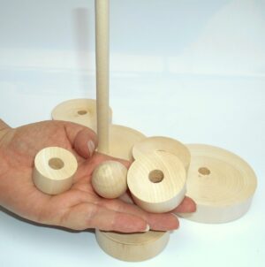 DIY Cake Pyramid 18 cm 7 rings raw plain unpainted Unfinished Montessori DIY BLANK - 3