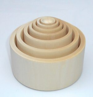 DIY bowls Pyramid 8 cm high 7 bowls raw plain unpainted Unfinished Montessori DIY  BLANK