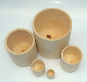 DIY cups Pyramid 12 cm high 5 cups raw plain unpainted Unfinished Montessori DIY BLANK - 2