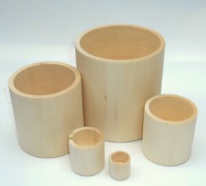 DIY cups Pyramid 12 cm high 5 cups raw plain unpainted Unfinished Montessori DIY BLANK - 3