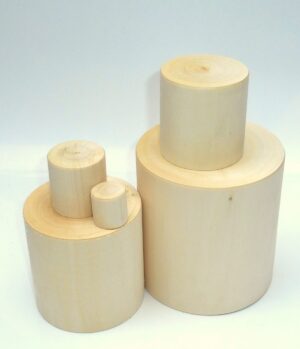 DIY cups Pyramid 12 cm high 5 cups raw plain unpainted Unfinished Montessori DIY BLANK - 4