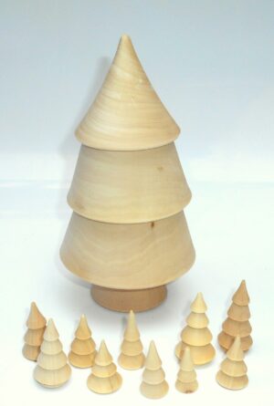 DIY Tree décor box 17 cm high raw plain unpainted Unfinished Montessori DIY  BLANK
