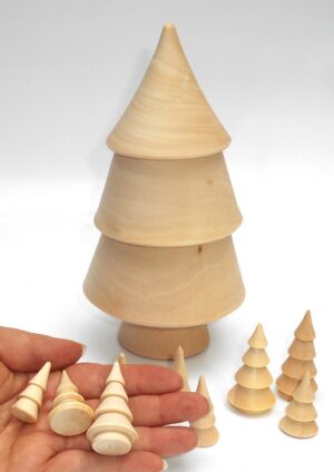 DIY Tree décor box 17 cm high raw plain unpainted Unfinished Montessori DIY BLANK - 2