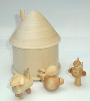 DIY animal house décor box 12 cm high raw plain unpainted Unfinished Montessori DIY  BLANK