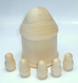 DIY babushka family house décor box 12 cm high raw plain unpainted Unfinished Montessori DIY  BLANK