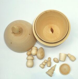 DIY Apple décor box 13 cm high raw plain unpainted Unfinished Montessori DIY BLANK - 3