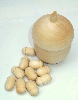 DIY Acorns décor box 11 cm high raw plain unpainted Unfinished Montessori DIY  BLANK