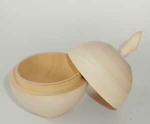 DIY Apple & Pear set 13 cm high raw plain unpainted Unfinished Montessori blank - 2