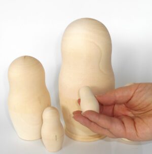 Blank DIY 5-set Large 18cm raw plain unpainted Unfinished Montessori DIY BLANK nesting Doll Babooshki s