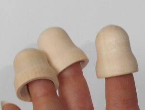 DIY set of 5 finger puppets high 2.5 cm raw plain unpainted Unfinished Montessori blank - 3