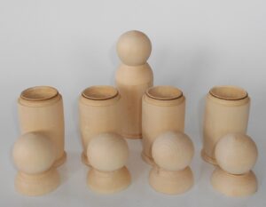DIY set of 5 single funny people high 11 cm raw plain unpainted Unfinished Montessori blank - 5