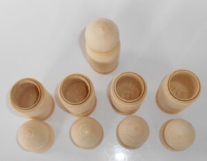 DIY set of 5 single funny people high 11 cm raw plain unpainted Unfinished Montessori blank - 2