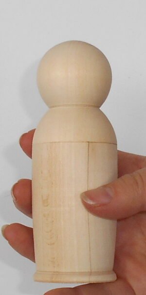 DIY set of 5 single funny people high 11 cm raw plain unpainted Unfinished Montessori blank - 3