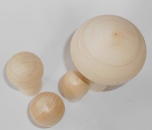 DIY set of 4 mushrooms (6-13 cm) high giants raw plain unpainted Unfinished Montessori blank - 2