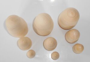 DIY set x 3 s 12cm high 3-set raw plain unpainted Unfinished Montessori blank