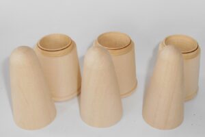 DIY set of 3 cones singles 12 cm high raw plain unpainted Unfinished Montessori blank - 2