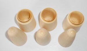 DIY set of 3 cones singles 12 cm high raw plain unpainted Unfinished Montessori blank - 3