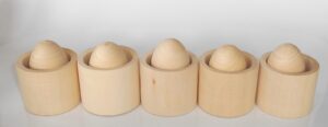 DIY set of 5 cup and egg raw plain unpainted Unfinished Montessori blank