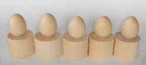DIY set of 5 cup and egg raw plain unpainted Unfinished Montessori blank - 2