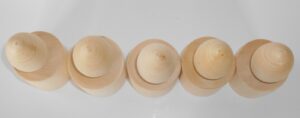 DIY set of 5 cup and egg raw plain unpainted Unfinished Montessori blank - 3