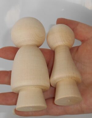DIY set of 4 boys and girls raw plain unpainted Unfinished Montessori blank - 3