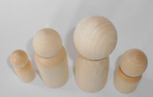 DIY family I set of 4 raw plain unpainted Unfinished Montessori blank - 3
