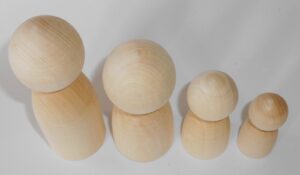 DIY family II set of 4 raw plain unpainted Unfinished Montessori blank - 2