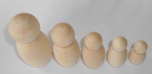 DIY family set of 5 raw plain unpainted Unfinished Montessori blank - 3