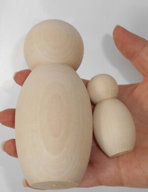 DIY family set of 5 raw plain unpainted Unfinished Montessori blank - 2