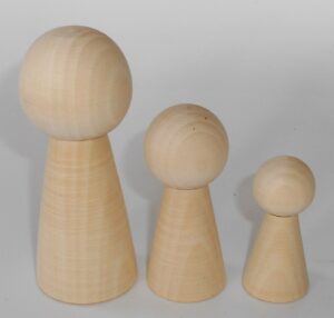 DIY family set of 3 raw plain unpainted Unfinished Montessori blank