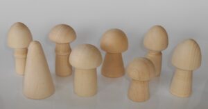 DIY magic mushrooms set of 8 raw plain unpainted Unfinished Montessori blank