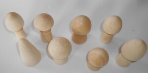 DIY magic mushrooms set of 8 raw plain unpainted Unfinished Montessori blank - 3
