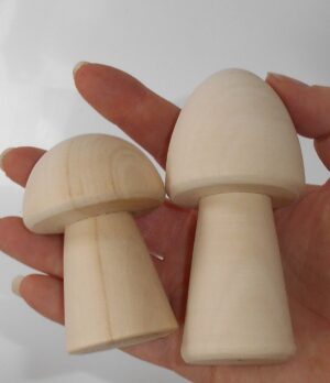 DIY magic mushrooms set of 8 raw plain unpainted Unfinished Montessori blank - 2