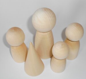 DIY family with tree set of 5 raw plain unpainted Unfinished Montessori blank - 3