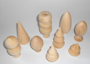 DIY magic forest with 3 Xmas trees set of 9 raw plain unpainted Unfinished Montessori DIY BLANK - 3