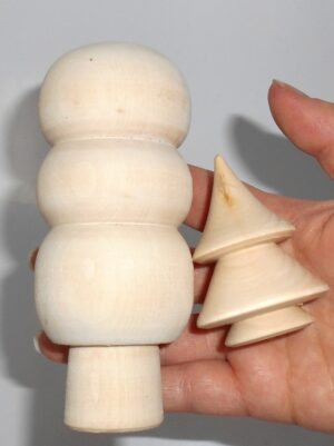DIY magic forest with 3 Xmas trees set of 9 raw plain unpainted Unfinished Montessori DIY BLANK - 2