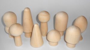 DIY magic forest with mushroom set of 9 raw plain unpainted Unfinished Montessori DIY  BLANK