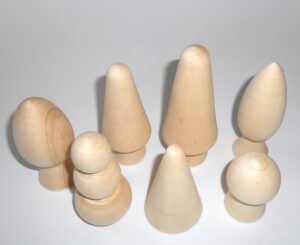 DIY magic forest with conical trees set of 7 raw plain unpainted Unfinished Montessori DIY  BLANK - 2