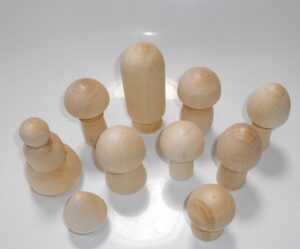 DIY magic forest with mushrooms set of 10 raw plain unpainted Unfinished Montessori DIY  BLANK - 2