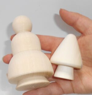 DIY magic forest with mushrooms set of 10 raw plain unpainted Unfinished Montessori DIY  BLANK - 3