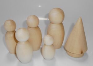 DIY magic forest with kid set of 6 raw plain unpainted Unfinished Montessori DIY  BLANK