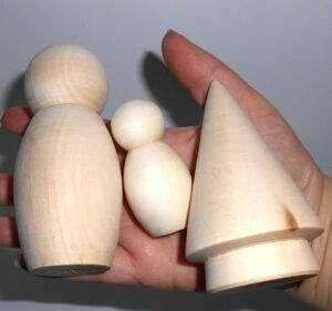 DIY magic forest with kid set of 6 raw plain unpainted Unfinished Montessori DIY BLANK - 3