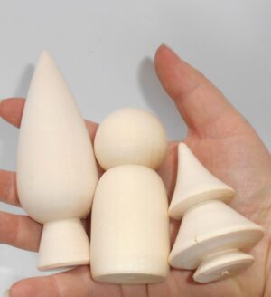 DIY magic forest with Xmas trees set of 8 raw plain unpainted Unfinished Montessori DIY BLANK - 3
