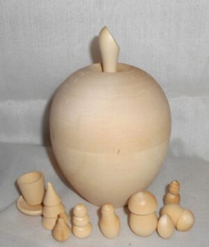 DIY Apple décor box 13 cm high raw plain unpainted Unfinished Montessori DIY  BLANK