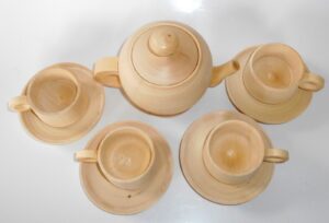 Tea party set English for 4 people raw plain unpainted Unfinished Montessori blank - 2