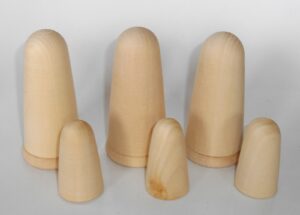 DIY set x 3 conical dolls 11 cm high 2-set raw plain unpainted Unfinished Montessori blank