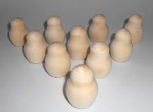 DIY set x 10 solid Peoples 4.5 cm high raw plain unpainted Unfinished Montessori blank
