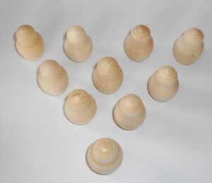 DIY set x 10 solid Peoples 4.5 cm high raw plain unpainted Unfinished Montessori blank - 3