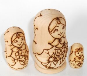 DIY 3-set with flowers & handkerchief 9.5 cm nesting Doll Babooshki s raw plain unpainted Unfinished Montessori blank