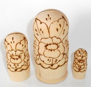 DIY 3-set with doll 11 cm nesting Doll Babooshki s raw plain unpainted Unfinished Montessori blank